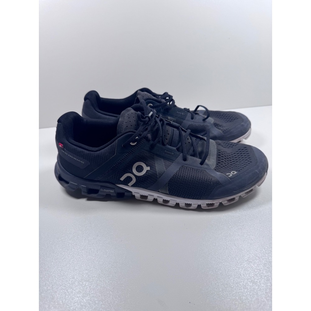 On Cloudflow Mens Running Shoes 9 42.5 Black Grey CloudTec Swiss Engineering
